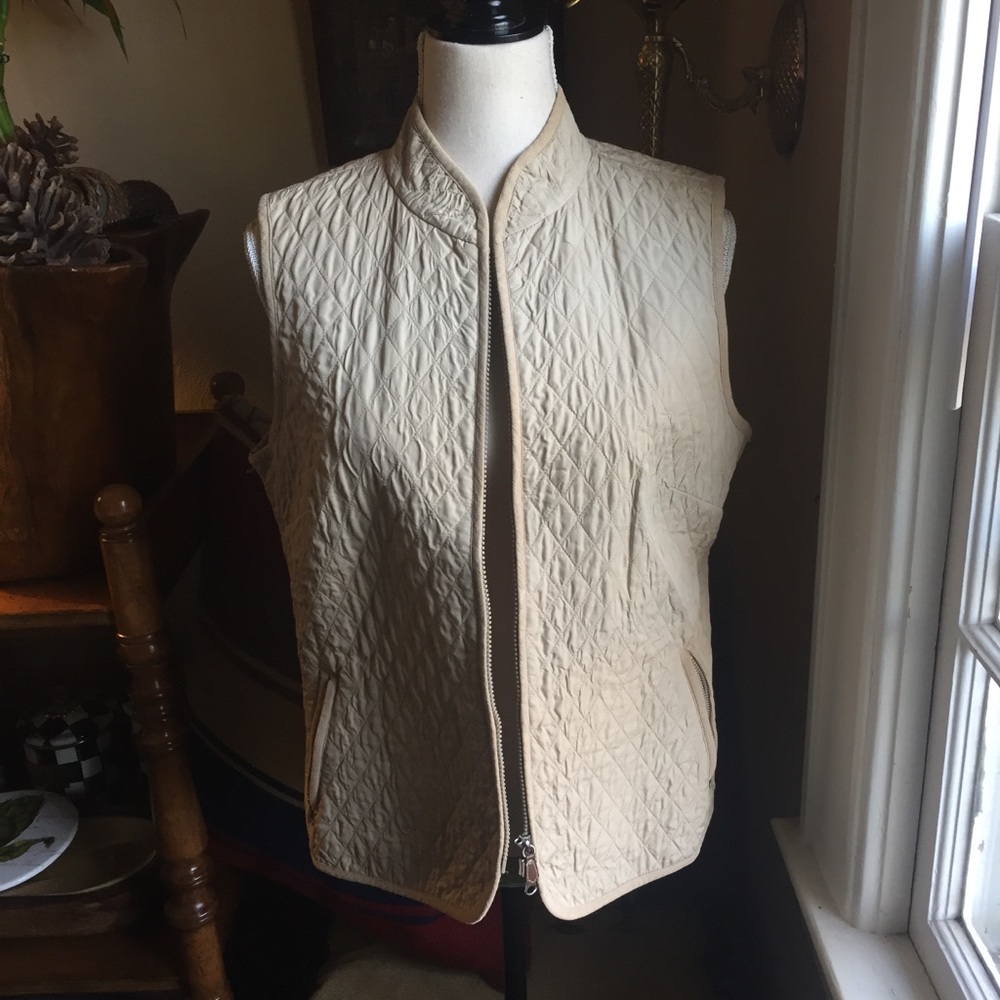 Talbots Tan Quilted Vest